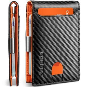 Slim Wallets for Men - Leather Money Clip Mens Wallet - RFID Blocking